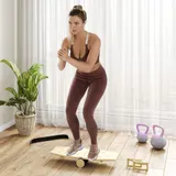 SPORTNOW Liegestützgriffe aus Holz Push Up Bars mit 8 Lochpaaren, inkl. Widerstandsbänder, 11 Übungen, Fitness Parallettes für Muskeltraining, Krafttraining Natur   Aosom – Bild 3