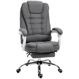 Vinsetto Bürostuhl ergonomischer Schreibtischstuhl mit klappbarer Fußstütze, höhenverstellbar & neigbar, Metall Grau für Komfort im Home Office   Aosom.de – Bild 1
