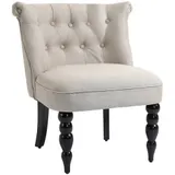 HOMCOM Relaxsessel Vintage Ruhesessel Polstersessel 67x67x78 cm, Leinenbezug Holzgestell Beige Schwarz, ideal für Esszimmer & Wohnzimmer   Aosom.de – Bild 1
