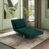 HOMCOM Schlafsessel Klappsessel mit Bettfunktion Einzelsofa mit Kissen Gästebett Polstersofa Samtoptik Dunkelgrün 77 x 88 x 83 cm für Gästezimmer   Aosom.de – Bild 3