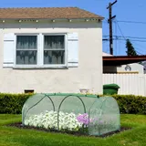 Outsunny Gewächshaus mit Rollfenster winterfest Foliengewächshaus aus Stahl wasserabweisend Treibhaus für Balkon Garten Tomatenhaus mit UV schutz 200x100x80cm Tomatengewächshaus für Gemüse Blumen Grün   Aosom – Bild 3