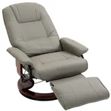 HOMCOM TV Sessel elektrisch, 145° neigbar, mit Liegefunktion, Seitenknopfe, Fußstütze, Relaxsessel, Kunstleder, 78 x 87 x 100 cm, Grau   Aosom – Bild 1