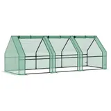 Outsunny Gewächshaus Treibhaus Tomatenhaus Frühbeet 270x90x90cm grün für Garten Balkon & Pflanzen   Aosom.de – Bild 1