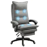 Vinsetto Massage Bürostuhl ergonomisch mit einziehbarer Fußstütze, höhenverstellbar, Schwarz für Komfort im Büro   Aosom.de – Bild 1