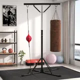 SPORTNOW Boxsackständer Höhenverstellbar, Freistehende Boxsackhalterung mit Speedball, bis 60 kg Belastbar, Stahl, Schwarz   Aosom – Bild 3