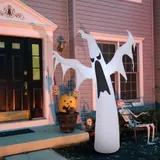 HOMCOM Selbstaufblasendes Halloween Gespenst mit LED Beleuchtung, weiße Spuk Dekoration für Garten & Party   Aosom.de – Bild 3