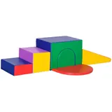 HOMCOM Softbausteine 7er-Set Schaumstoff Bausteine Riesenbausteine Bauklötze Bauspielzeug für Kinder 1-3 Jahre Kunstleder EPE   Aosom.de – Bild 1