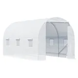 Outsunny Gewächshaus 2 x 4 m, stabiles Foliengewächshaus, Gewächshausfolie UV beständig, Weiß   Aosom.de – Bild 1