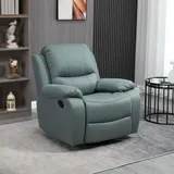HOMCOM drehbarer Fernsehsessel, 135° neigbar, belastbar bis 150 kg, Liegesessel mit Fußstütze für Wohnzimmer & Schlafzimmer, Polyester, Grün   Aosom.de – Bild 3