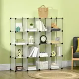 HOMCOM DIY Würfel Regalsystem 16 Würfel Aufbewahrungsbox Kunststoffschrank Weiß 125x32x125cm ideal für Kinderzimmer & Wohnzimmer   Aosom.de – Bild 3