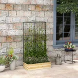 Outsunny Hochbeet mit Rankhilfe, Pflanzkasten aus Naturholz, Kräuterbeet & Blumenkasten für Garten & Balkon, 80 x 38 x 145 cm   Aosom.de – Bild 3
