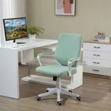 Vinsetto Bürostuhl Schreibtischstuhl ergonomisch mit Wippenfunktion gepolstert 360° Drehrollen Polyester Grün 62x69x92-100cm   Aosom.de – Bild 3