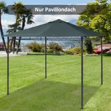 Outsunny Pavillondach 3x3m Ersatzdach für Pavillonabdeckung, Sonnenschutz aus Polyester, dunkelgrau für Garten & Terrasse   Aosom.de – Bild 3