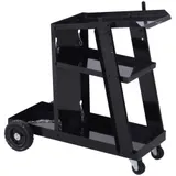 DURHAND Schweißwagen Schweißgerätwagen mit 3 Regalen und Sicherheitskette, Gasflaschenwagen in Schwarz 71x39x70 cm für Werkstatt   Aosom.de – Bild 1