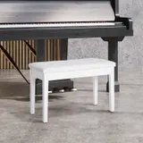 HOMCOM Klavierhocker Klavierbank im Landhausstil mit Stauraum aus Gummiholz und Kunstleder, weiß, 76 x 36 x 50 cm für Musikliebhaber   Aosom.de – Bild 3