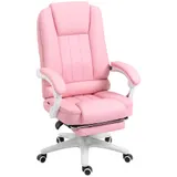 Vinsetto Bürostuhl Schreibtischstuhl Fußstütze Liegefunktion Rollen höhenverstellbar Kunstleder Rosa   Aosom – Bild 1