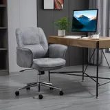 Vinsetto Bürosessel XXL ergonomischer Polsterstuhl höhenverstellbar mit Wippfunktion bis 120 kg Belastbarkeit Hellgrau   Aosom.de – Bild 3