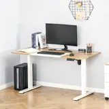 Vinsetto Computertisch  Elektrischer Schreibtisch, Stehschreibtisch, höhenverstellbar, Tischgestell mit Motor, Metall, Natur+Weiß  Aosom – Bild 3