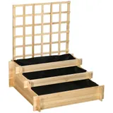 Outsunny 3-stufiges Hochbeet mit Rankgitter, Pflanzkasten aus Holz, 95 x 95 x 110 cm, ideal für Gemüse, Blumen und Kräuter im Garten   Aosom.de – Bild 1