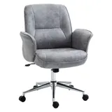 Vinsetto Bürosessel XXL ergonomischer Polsterstuhl höhenverstellbar mit Wippfunktion bis 120 kg Belastbarkeit Hellgrau   Aosom.de – Bild 1