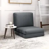 HOMCOM Bodensofa 3-in-1 Klappbar Schlafsofa mit Samtoptik, Gepolstert Sofabett bis 240 kg belastbar, für Schlafzimmer, Wohnzimmer, Dunkelgrau   Aosom – Bild 3