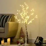 HOMCOM Kunstbaum 120 cm Birkenbaum mit LED Beleuchtung Weihnachtsbaum Lichterbaum in Warmweiß für festliche Weihnachtsdeko   Aosom.de – Bild 3