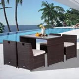 Outsunny Polyrattan Gartenset 5 tlg. Gartenmöbel Lounge Set, wetterfest & elegant für Balkon Terrasse   Aosom.de – Bild 3
