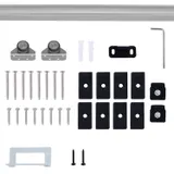 HOMCOM Schiebetürbeschlag Türbreite bis 93 cm Edelstahl Schiebetürsystem   Aosom – Bild 1