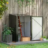 Outsunny Gerätehaus Gartenschuppen 1 x 1 m Metall Gartenhaus Geräteschuppen 0,92 m² verzinkter Stahl Dunkelgrau   Aosom – Bild 3