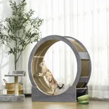 PawHut Katzenlaufrad Laufrad für Katzen 91 cm mit Bremse, Kratzbrett, Katzenrad für gesunde Bewegung, Entspannung, Grau   Aosom – Bild 3