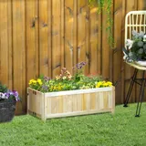 Outsunny Hochbeet klappbarer Pflanzkasten 70x30x25cm für Garten Terrasse Balkon aus Tannenholz Natur   Aosom.de – Bild 3