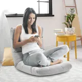HOMCOM Bodenstuhl 3-in-1 klappbar mit verstellbarer Rückenlehne 13 Positionen Klappliege Grau Metall Schaumstoff 55x71x53,5cm für Wohnzimmer & Garten   Aosom.de – Bild 3