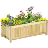 Outsunny Hochbeet klappbarer Pflanzkasten 70x30x25cm für Garten Terrasse Balkon aus Tannenholz Natur   Aosom.de – Bild 1