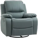 HOMCOM drehbarer Fernsehsessel, 135° neigbar, belastbar bis 150 kg, Liegesessel mit Fußstütze für Wohnzimmer & Schlafzimmer, Polyester, Grün   Aosom.de – Bild 1