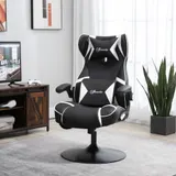 Vinsetto Gamingstuhl mit Wippfunktion, höhenverstellbarer Bürostuhl, ergonomischer Computerstuhl mit Lautsprecher, Lenden- und Nackenstütze   Aosom – Bild 3