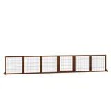 PawHut Absperrgitter Hund 6-teilig, 432 x 70 cm Faltbar Türschutzgitter mit 2 Stützfüßen, Freistehend Hundegitter, Treppengitter für mittelgroße Hunde, für Flur, Treppe, Kaffee   Aosom – Bild 1