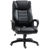 Vinsetto Massage Bürostuhl Leder, ergonomischer höhenverstellbarer Drehstuhl, Computerstuhl in Schwarz für Büro & Homeoffice   Aosom.de – Bild 1
