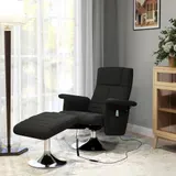 HOMCOM Relaxsessel mit Fußhocker, Drehbar Massagesessel mit Liegefunktion, 8 Punkt-Vibrationsmassage, Elektrischer Fernsehsessel mit Fernbedienung, Leinenoptik, Stahl, Schwarz   Aosom – Bild 3