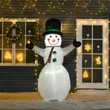 HOMCOM Aufblasbarer Schneemann 1,93 m Weihnachtsdeko mit 2 Modulleuchten für Garten & Party, Polyester Weiß 130 x 72 x 193 cm   Aosom.de – Bild 3