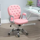 Vinsetto Bürostuhl Chefsessel ergonomisch gepolsterte Rückenlehne, Rosa, PU, 59,5 x 60,5 95-105 cm   Aosom – Bild 3