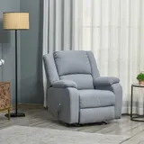 HOMCOM Relaxsessel Fernsehsessel mit Liegefunktion und Seitentasche, grau, leinenartiges Polyester, 90 x 96 x 98 cm, ideal für Wohnzimmer   Aosom.de – Bild 3
