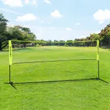 SPORTNOW Badmintonnetz Set Faltbares Tennisnetz, 103/120/155 cm Höhenverstellbar Indoor Outdoor Federballnetz, Volleyballnetz mit Transporttasche Metall Polyester Gelb   Aosom – Bild 3