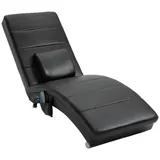 HOMCOM Relaxliege Leder mit Massagefunktion, 58 x 163 x 87 cm, bis 120 kg, 8 Massagepunkte, mit Fernbedienung hoher Rückenlehn Kissen, Schwarz   Aosom – Bild 1