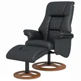 Vinsetto Relaxsessel mit Hocker elektrisch neigbar 130° Kunstleder Schwarz, Fernsehsessel mit Liegefunktion, 77 x 89 x 110 cm   Aosom.de – Bild 1