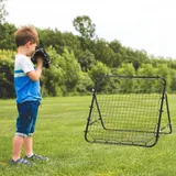 HOMCOM Fußball Rebounder Kickback Tor Rückprallwand 96x80x96 cm aus Metallrohr und PE in Schwarz für Training und Spiel   Aosom.de – Bild 3