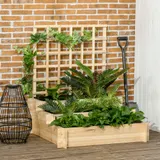 Outsunny 3-stufiges Hochbeet mit Rankgitter, Pflanzkasten aus Holz, 95 x 95 x 110 cm, ideal für Gemüse, Blumen und Kräuter im Garten   Aosom.de – Bild 3