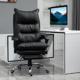 Vinsetto Bürostuhl Schreibtischstuhl höhenverstellbar mit Fußstütze Kunstleder Schwarz 66x72x122-130cm für komfortables Arbeiten   Aosom.de – Bild 3