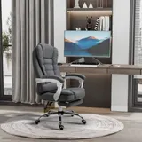 Vinsetto Bürostuhl ergonomischer Schreibtischstuhl mit klappbarer Fußstütze, höhenverstellbar & neigbar, Metall Grau für Komfort im Home Office   Aosom.de – Bild 3