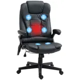 HOMCOM Bürostuhl Chefsessel Drehstuhl mit Massagefunktion, hohe Rückenlehne, Kunstleder, für Büro & Home Office, Schwarz   Aosom – Bild 1