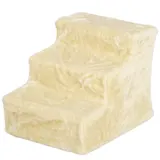 PawHut Hundetreppe 3-stufige 35 cm Haustiertreppe mit Plüschoptik, Katzentreppe für Bett, Sofa, Katzen bis 4,5 kg, Beige   Aosom – Bild 1